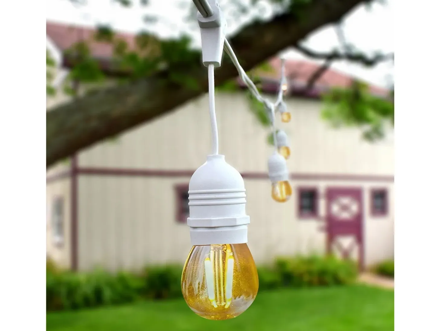 Guirnalda Exterior con Bombillas LED E27 Filamento 5.5m IP65 Blanco 2700K Blanco Cálido