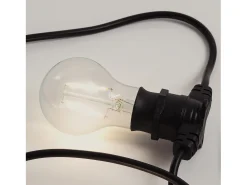 Guirnalda Exterior con Bombillas LED B22 Filamento A60 5m IP44 Negro 4000K Blanco Neutro