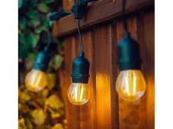 Guirnalda Exterior con Bombillas LED E27 Filamento 5.5m IP65 Negro 2700K Blanco Cálido
