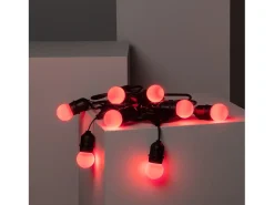 Guirnalda Exterior con Bombillas LED E27 5.5m IP65 Negro Rojo