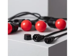 Guirnalda Exterior con Bombillas LED E27 5.5m IP65 Negro Rojo