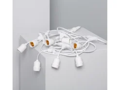 Guirnalda Luces Exterior con 8 Portalámparas E27 5.5m Blanco IP65 Blanco