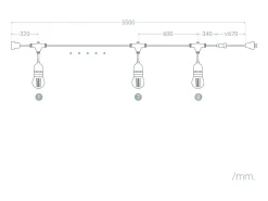 Guirnalda Luces Exterior con 8 Portalámparas E27 5.5m Blanco IP65 Blanco