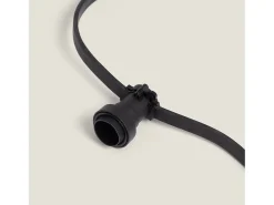 Guirnaldas para Exterior IP44 Cable Eléctrico Plano con Portalámparas E27 a Medida Negro 25 m