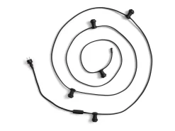 Guirnaldas para Exterior IP44 Cable Eléctrico Plano con Portalámparas E27 a Medida Negro 25 m