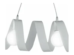 Helix - Lámpara de suspensión en hierro lacado blanco brillo con cable eléctrico orientable 2 luces L. 54 X 20 - BL141-2-BCO