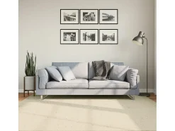 Hester Alfombra de pelo corto suave lavable HUARTE crema 200x200 cm