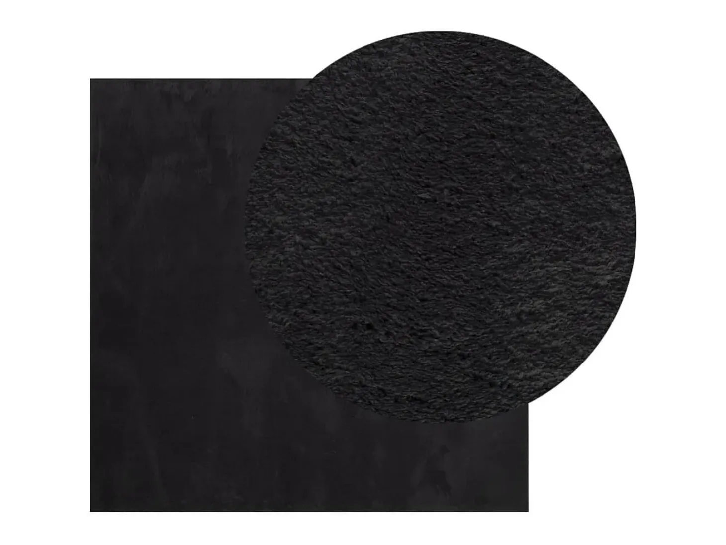 Hester Alfombra de pelo corto suave lavable HUARTE negro 120x120 cm