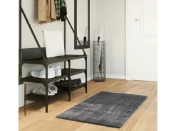 Hester Alfombra de pelo corto suave lavable HUARTE antracita 60x110 cm