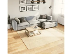 Hester Alfombra de pelo corto suave lavable HUARTE crema 240x240 cm