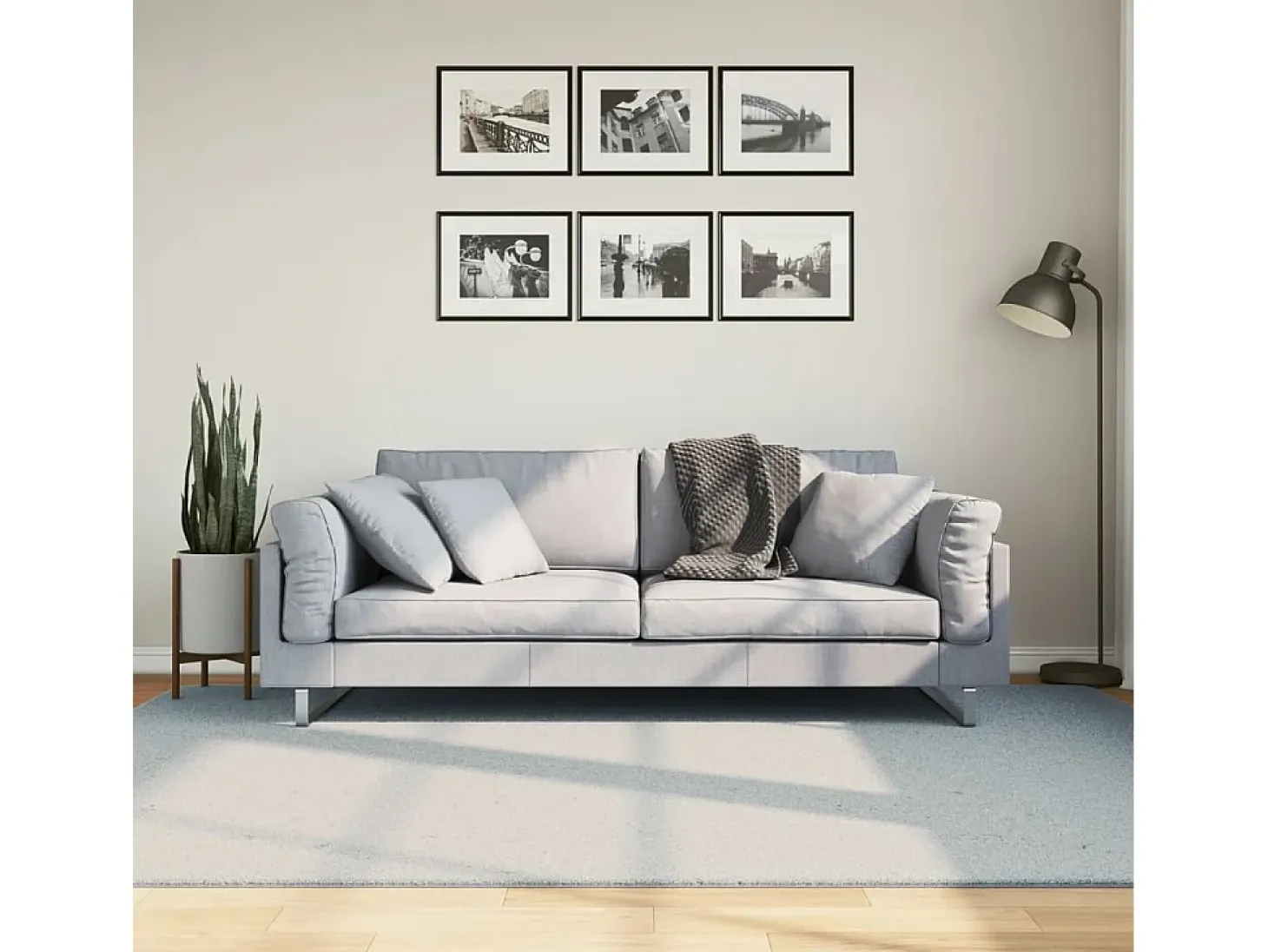 Hester Alfombra de pelo corto suave lavable HUARTE azul 160x230 cm