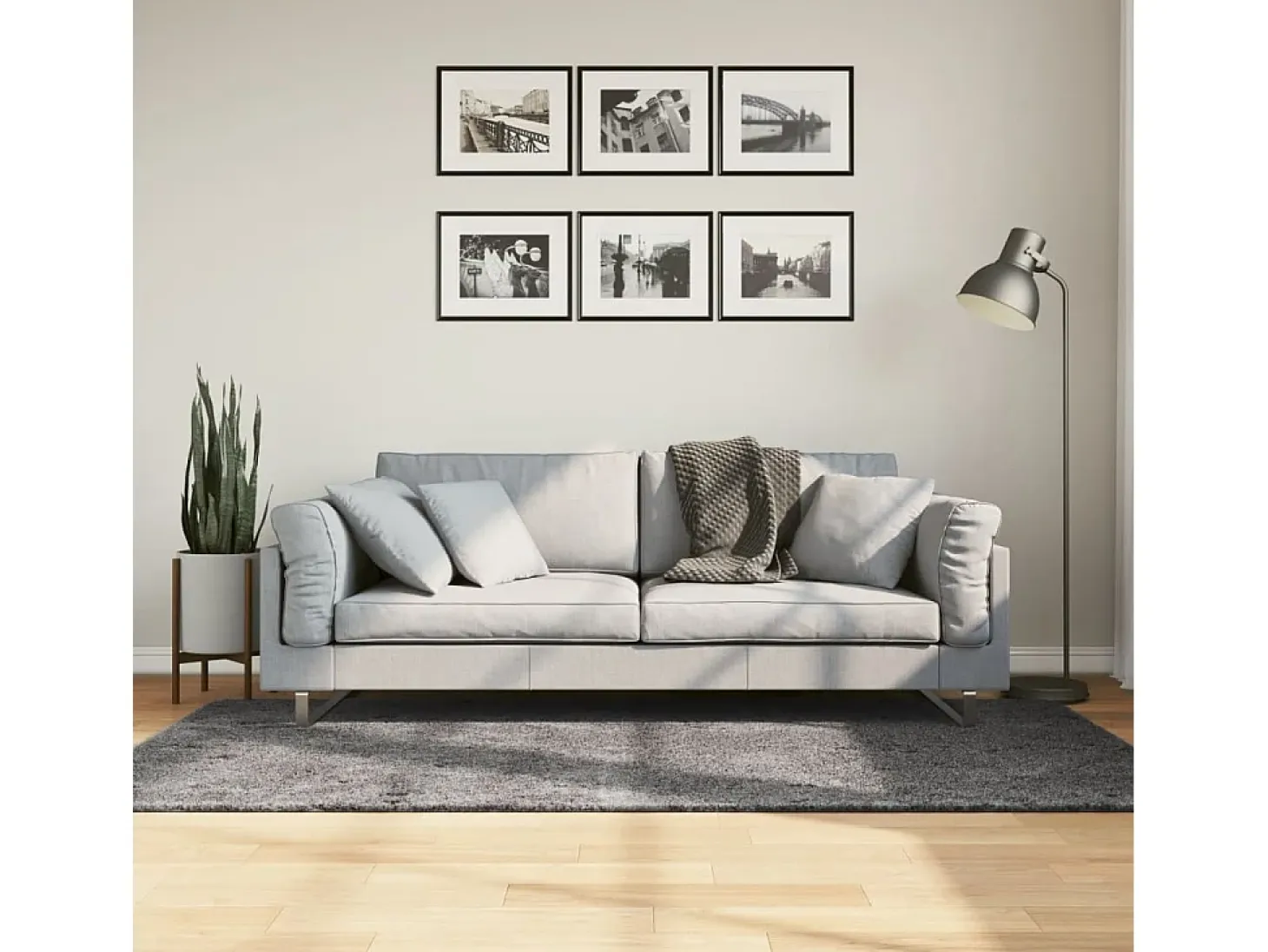 Hester Alfombra de pelo corto suave lavable HUARTE antracita 120x170cm