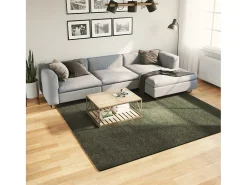 Hester Alfombra pelo corto suave lavable HUARTE verde bosque 240x240cm