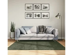 Hester Alfombra pelo corto suave lavable HUARTE verde bosque 160x160cm