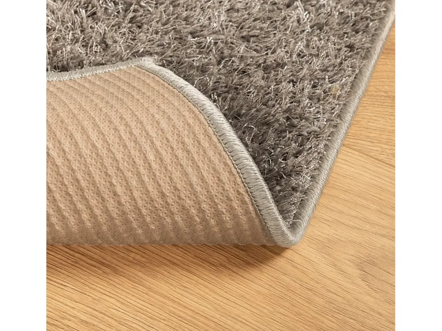 High Point Alfombra pelo largo aspecto brillante ISTAN gris 140x200 cm