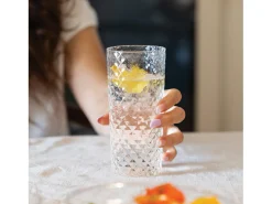 Highball - Juego de 4 copas para cóctel y vino aromático de 41 cl, cristal, diseño elegante - Zafferano, fabricado en Italia