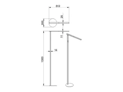 Ideal - Lámpara de pie LED negra orientable de metal H.130 cm Fabas Luce - Luz LED integrada de 10W CCT (3000K 4000K 5000K 6000K)