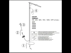 Ideal - Lámpara de pie LED blanca orientable de metal H.180 cm Fabas Luce - Luz LED integrada de 35W CCT (3000K 4000K 5000K 6000K)