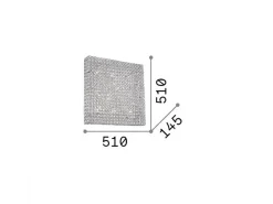 Ideal Lux Admiral - Luz de empotrar grande cuadrada de interior de 8 luces Cromado, G9