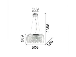 Ideal Lux Audi-80 - Lámpara colgante de techo grande de vidrio soplado con 8 burbujas, cromada, G9