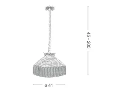 Ideal Lux Canapa - 1 luz colgante de techo tipo domo marrón, E27