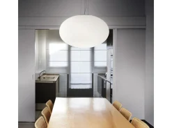 Ideal Lux Candy - Lámpara colgante de techo de globo grande con 1 luz blanca, E27