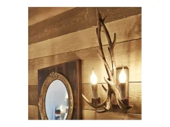 Ideal Lux Chalet - 2 luces de pared interior marrón claro, E14