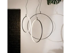 Ideal Lux CIRCUS Lámpara de Techo Colgante LED Integrada 74cm Negra, 3000K
