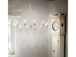 Ideal Lux Corte - Lámpara de araña de 12 luces, acabado blanco antiguo, E14