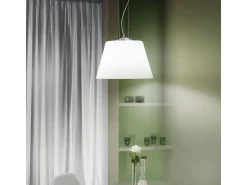 Ideal Lux Cylinder - Lámpara colgante de techo tipo domo grande con 1 luz blanca, E27