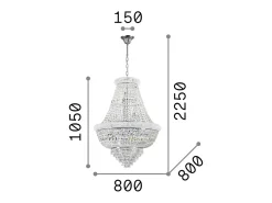 Ideal Lux DUBAI - Lámpara colgante tipo candelabro de techo para interiores, 24 luces, oro, E14