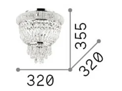 Ideal Lux Dubai - Lámpara de araña de techo con 3 luces, latón, E14