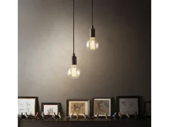 Ideal Lux Edison - Lámpara colgante de techo con 1 luz Negra, E27