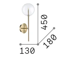Ideal Lux Equinoxe - 1 luz de pared, latón antiguo