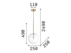Ideal Lux EQUINOXE Plafón Colgante Globo 25cm Latón