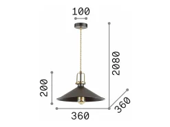 Ideal Lux ERIS-4 - Lámpara colgante de techo tipo domo para interior 1 luz Negro, E27