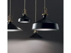 Ideal Lux ERIS-4 - Lámpara colgante de techo tipo domo para interior 1 luz Negro, E27