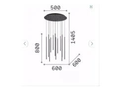 Ideal Lux FILO Lámpara de techo colgante decorativa de 12 gotas en racimo negra 3000K