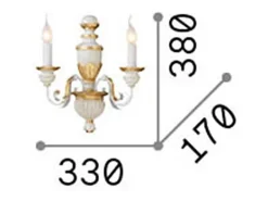 Ideal Lux Firenze - Lámpara de pared con vela de interior de 2 luces Dorado, Marfil, E14