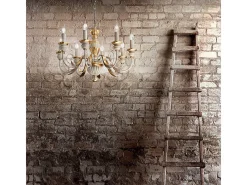Ideal Lux Firenze - Lámpara de araña de 8 luces marfil, acabado dorado, E14