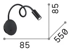 Ideal Lux Focus-2 - Aplique LED 1 luz Negro