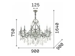 Ideal Lux Gioconda - Lámpara colgante de 12 luces Plata