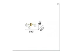 Ideal Lux HERMES Lámpara de techo con forma de globo, 3 luces, 60 cm, color blanco