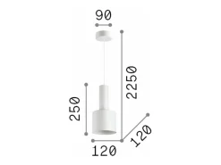 Ideal Lux HOLLY - Lámpara colgante de techo para interior 1 luz Negro, E27