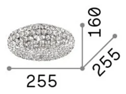 Ideal Lux King - Plafón de techo pequeño de 3 luces Dorado, G9