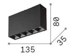 Ideal Lux LIKA Downlight Rectángulo 5 Luces de Superficie Blanco 13.5cm 3000K