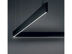 Ideal Lux LINUS - Lámpara colgante de techo lineal de interior LED integrada 1 luz negra 3000K