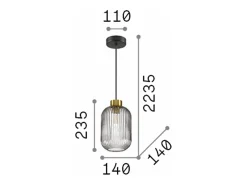 Ideal Lux MINT-1 - Cúpula de vidrio para interior Lámpara colgante de techo 1 verde claro, E27