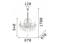 Ideal Lux Napoleon - Lámpara colgante de 8 luces Cromado