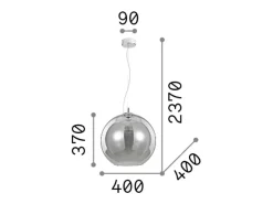 Ideal Lux NEMO - Lámpara colgante de techo tipo domo para interiores, 1 luz, cromo, E27